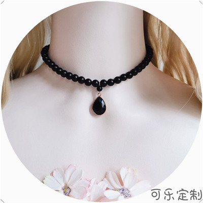 日常百搭风暗黑欧式宝石锁骨链