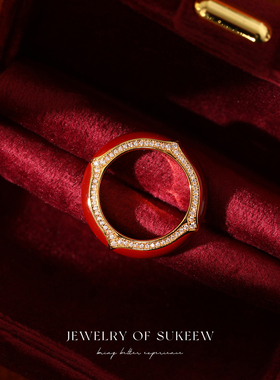 SUKEEW/酥可 「誓约」轻奢复古微镶戒指时尚百搭简约气质镶嵌指环