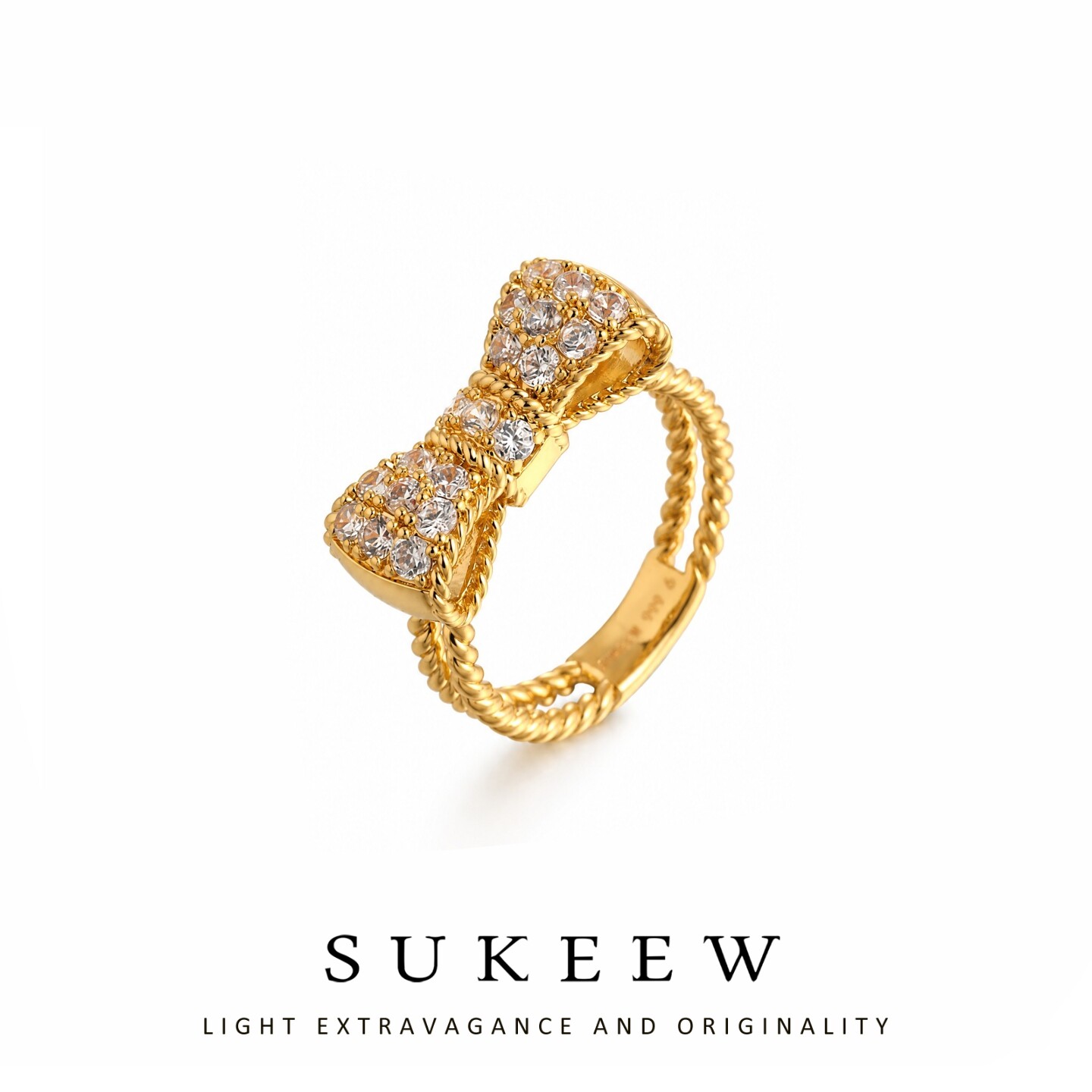SUKEEW/酥可 时尚超闪蝴蝶结精致戒指270303