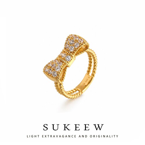 SUKEEW/酥可 时尚超闪蝴蝶结精致戒指270303