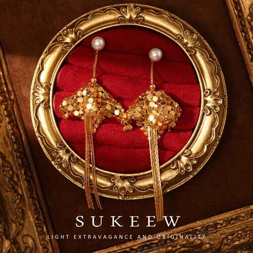 SUKEEW酥可冷淡风亮片流苏耳环