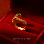 「金竹翠语」新中式 SUKEEW 酥可 拉丝竹节戒指女轻奢高端优雅指环