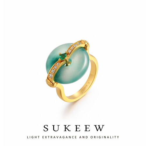 SUKEEW/酥可【春水平安】轻奢转运平安扣戒指278225