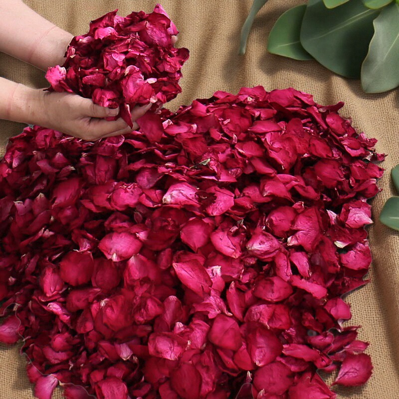 新鲜玫瑰干花瓣婚庆生日布置制造