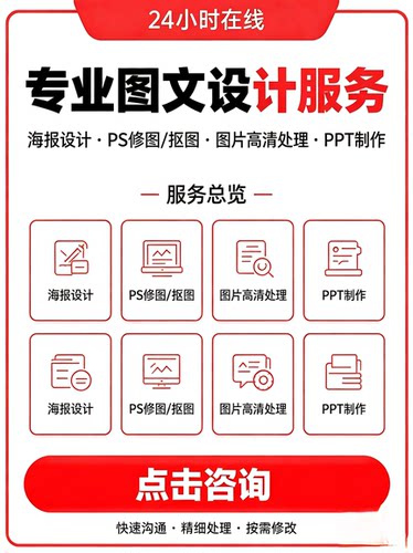 海报设计ps修图/抠图图片高清处理做图PPT制作可加急。