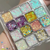 儿童舞台妆表演出眼妆爆闪亮片亮晶晶闪粉超闪彩妆专用人鱼眼影盘