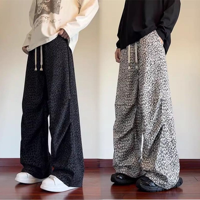 男士裤子秋冬季痞帅高街青年直筒宽松长裤韩版潮流扎染阔腿裤加绒,男装,休闲裤,淘宝优惠券,粉丝福利购,淘宝优惠卷