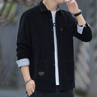 灯芯绒上衣服 外套宽松耐磨上班工作服大码 男人干活穿 衣服春秋款