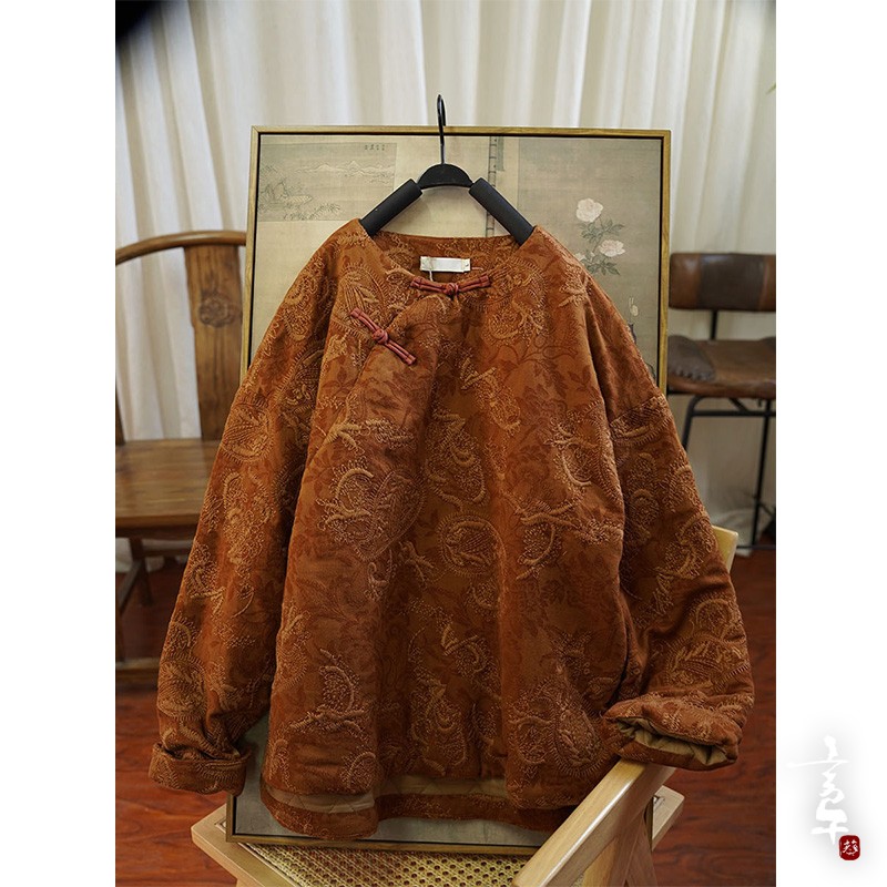 言午葵冬季新款新中式亚麻