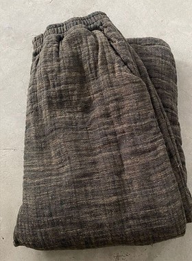 言午葵24/11 SN109 秋冬文艺休闲百搭双层麻棉加厚宽松休闲长裤