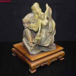 山炮绿冻芙蓉原石寿山蓝星XX212手工精品老青田封门冻石雕小摆件