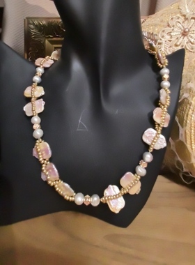 复古即时尚原创设计仙女粉紫色天然淡水珍珠项链甜美时尚轻奢