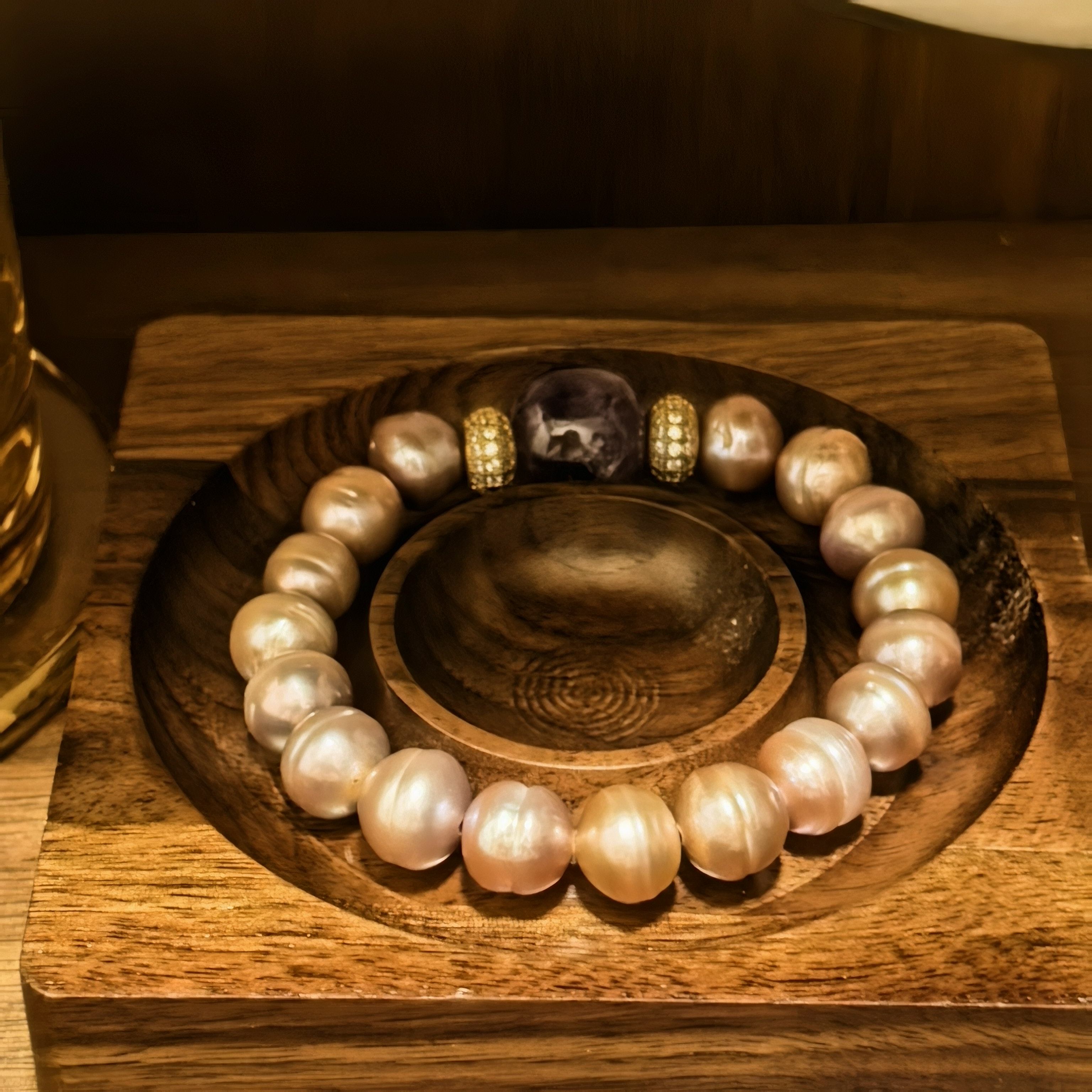 复古即时尚原创手作天然淡水粉紫色珍珠手链弹力手串复古风文艺风,饰品/流行首饰/时尚饰品新,手饰/手串,淘宝优惠券,粉丝福利购,淘宝优惠卷