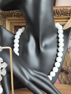 复古即时尚原创设计和田玉大珠径9+mm项链文艺复古风时尚前卫