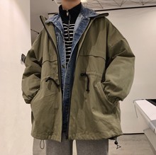 情侣装 假两件外套牛仔拼接夹克男宽松韩版 潮流 潮卖铺 2019春秋季