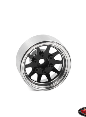 RC4WD金属仿真OEM 6孔冲压钢制1.55英寸自锁轮毂黑色+镀铬Z-W0337