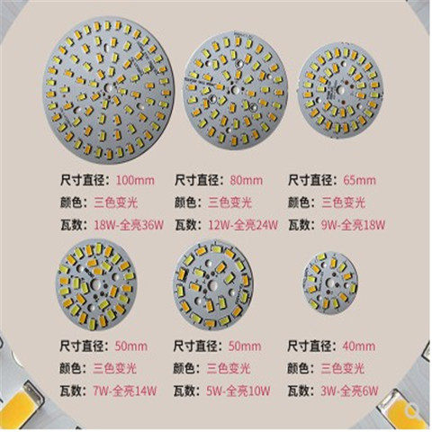 圆形三色筒灯改装高亮光源