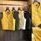 三防面料葫芦绗缝棉衣百搭无领马甲外套 秋冬男士 日单 山系复古