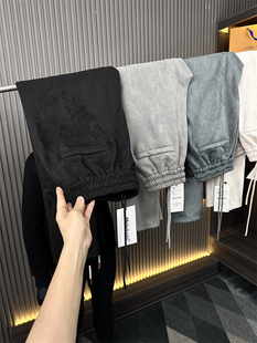 桃皮绒面料~犀牛褶！秋冬男士纯色直筒休闲运动裤时尚休闲裤长裤