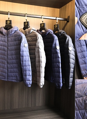 ODM公司大厂订单~秋冬男士轻量化科技防泼水户外轻薄连帽羽绒服潮