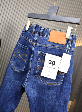 木巨6700！意奢经典！男士高端重磅水洗牛仔裤弹力修身休闲长裤男