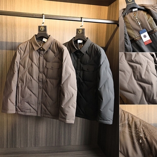 轻盈有型！无痕压胶！秋冬男士轻商务通勤干练有型翻领时尚羽绒服