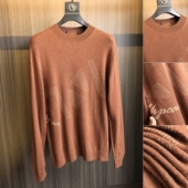 H家 纯绵羊毛面料 秋冬男士 撤柜提花亲肤保暖圆领针织衫 毛衣