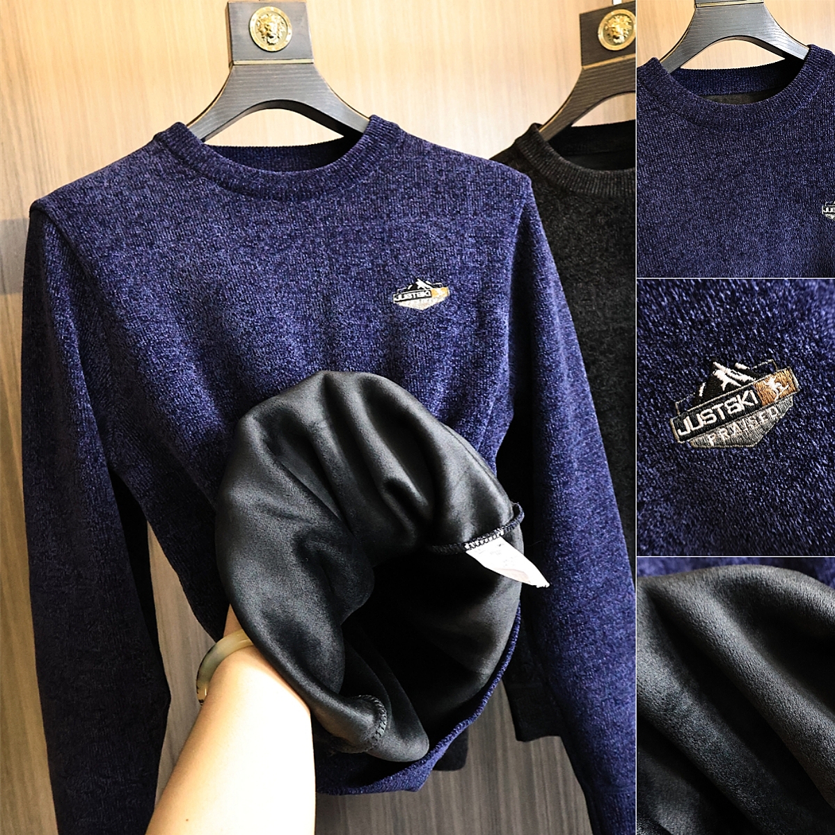 复合暖绒~H家！针织衫毛衣外套潮