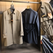 线下4k 秋季 男士 英伦战袍 挺括裁剪轻商务休闲中长款 风衣外套潮