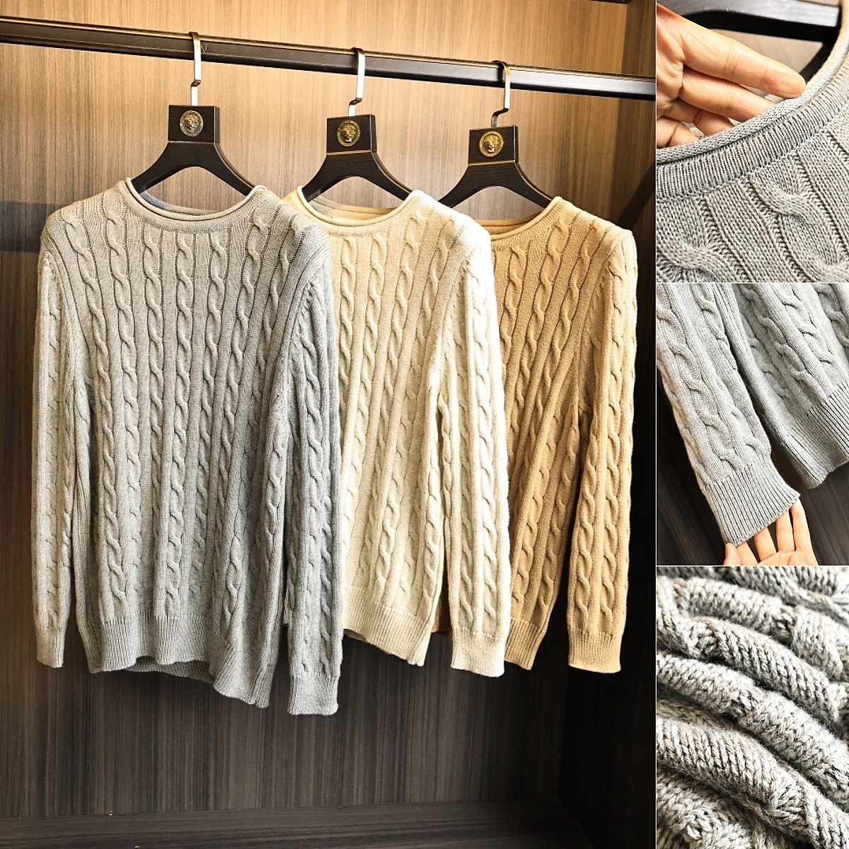 麻花提花工艺！秋冬男士美式百搭加厚宽松时尚保暖圆领针织衫毛衣