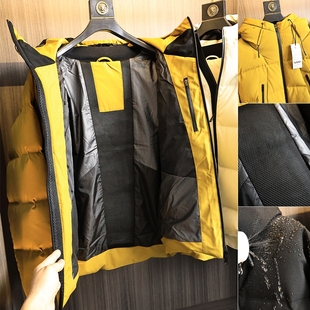 高蓬松保暖机能90绒连帽羽绒服外套潮 秋冬男士 高充绒 一件鼎俩