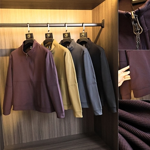 运动大簲出品 超细腻弹力轻量化秋季男士户外通勤立领防风夹克潮