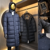 高端抗皱防风面料 保暖羽绒服男 压胶充绒90鸭绒长款 轻奢线 冬季