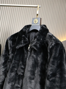 冬季 仿水貂绒 老大范加厚保暖连帽仿皮草夹克男 仿皮草 捡漏订单