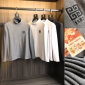 恒温系列 T恤潮 刺绣简约百搭亲肤保暖半高领时尚 高端线 秋冬男士