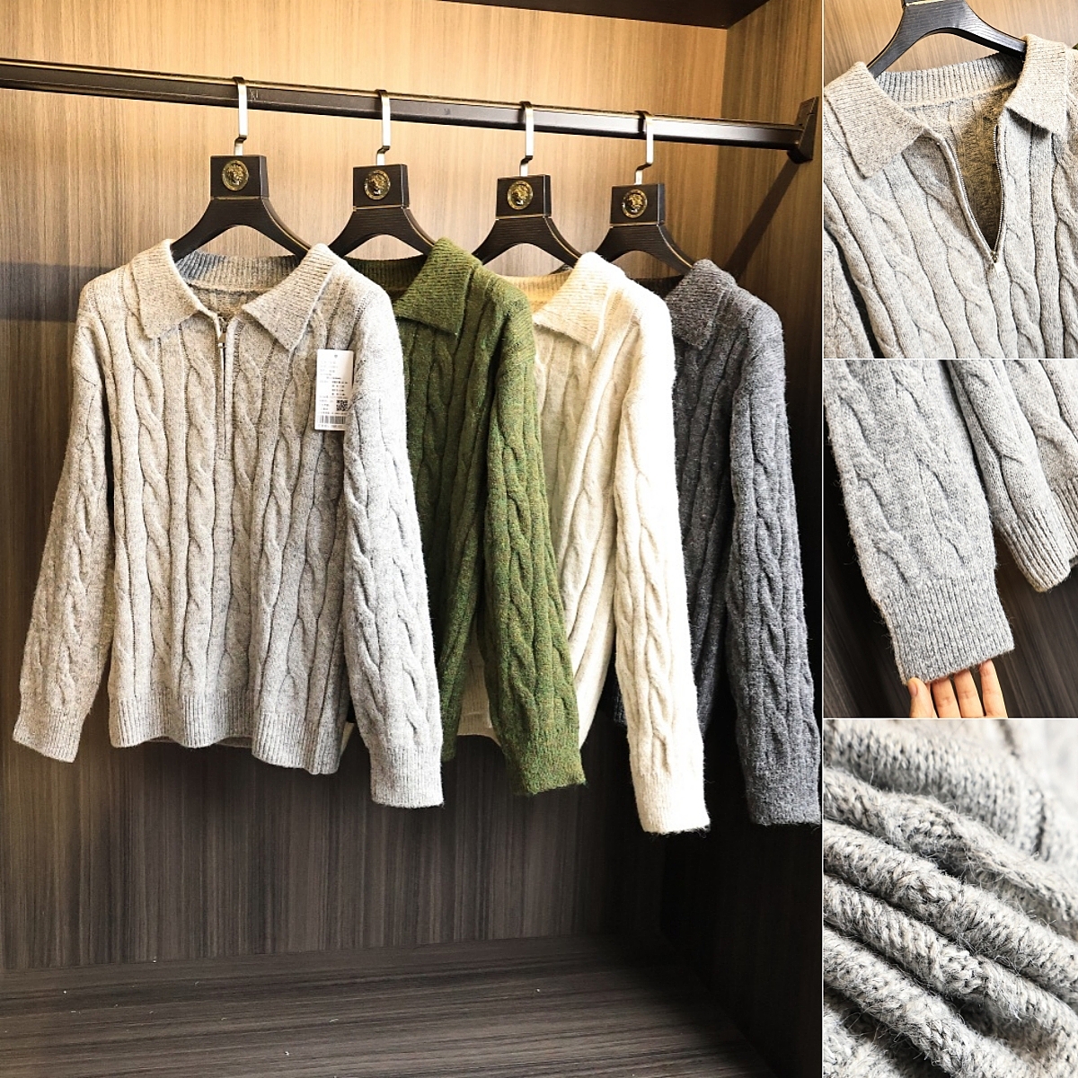 触感温润！轻奢线！拉链翻领毛衣