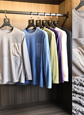 0压透气超轻量化【颗粒摇粒绒】秋冬男士户外运动圆领保暖长袖T恤