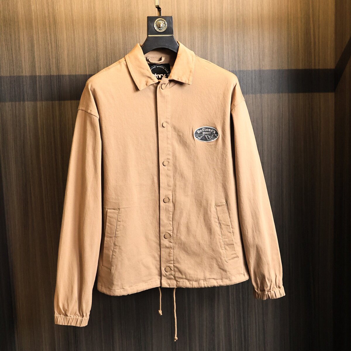 欧线小众牛货！全棉水洗！春季男士刺绣肩章宽松落肩裁剪翻领衬衫