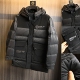 秋冬户外山系H家撤柜中长款 蓄热御寒 高充绒高保暖 连帽羽绒服男