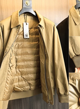 ODM公司单~轻盈保暖！秋冬男士简约翻领时尚90鸭绒保暖羽绒服外套