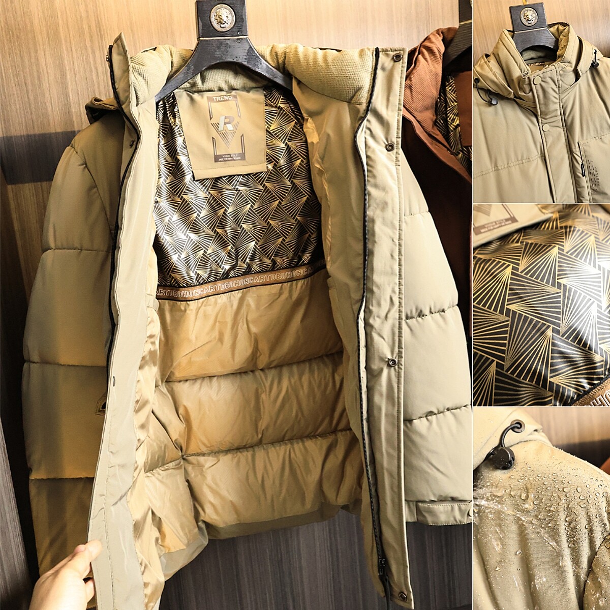 高蓬松！轻量化防泼水！秋冬男士加厚保暖绗缝夹棉户外连帽棉衣潮,男装,棉衣,淘宝优惠券,粉丝福利购,淘宝优惠卷