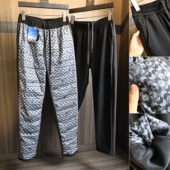 纯色保暖防水加厚羽绒裤 秋冬男士 90绒子拼接加绒 机能三防面料