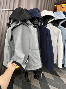 大N/独家订单！柜3.3k+！矩阵格棉防风防水！秋季纯色户外夹克男