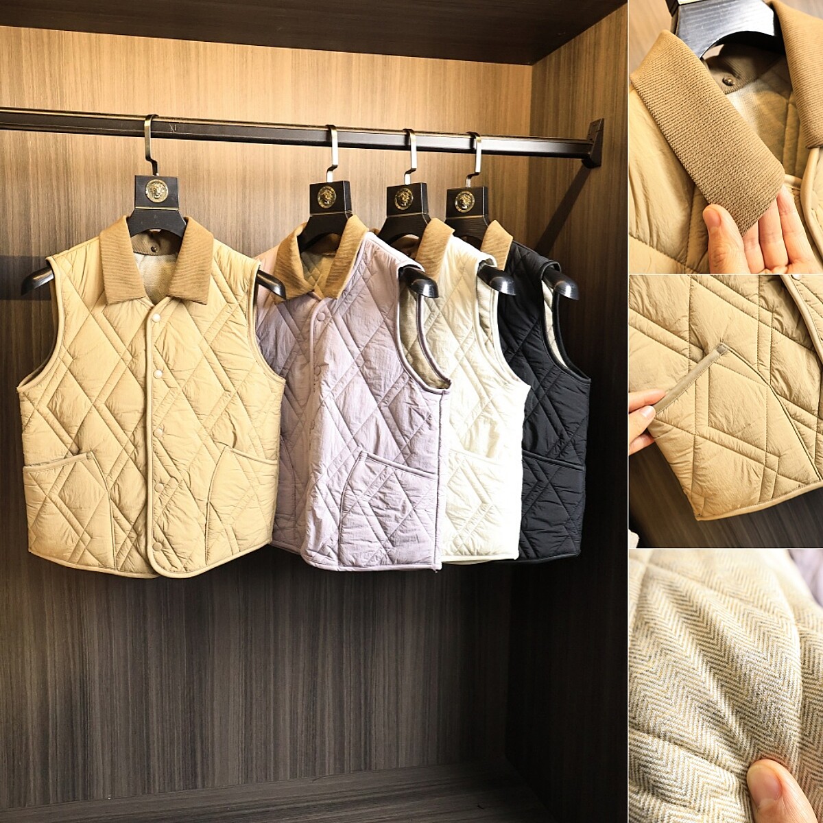 100%绵羊毛絮片！日系！秋冬男女款百搭复古翻领绗缝加厚翻领马甲,男装,常规马甲,淘宝优惠券,粉丝福利购,淘宝优惠卷