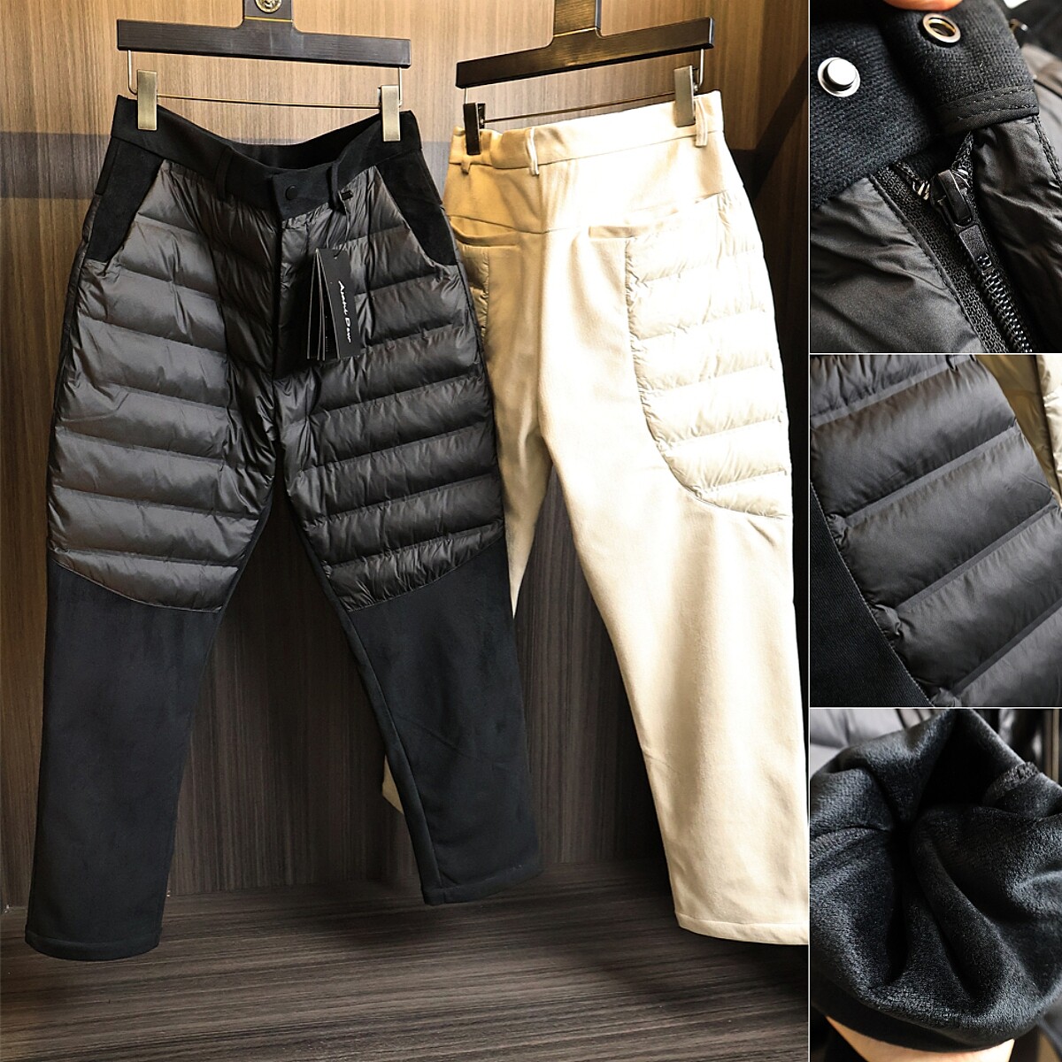 绗缝夹棉+细腻绒面~时尚御寒棉裤