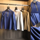 自发热科技暖绒 纯色立体裁剪半拉链Ｔ恤衫 户外机能风 秋冬男士