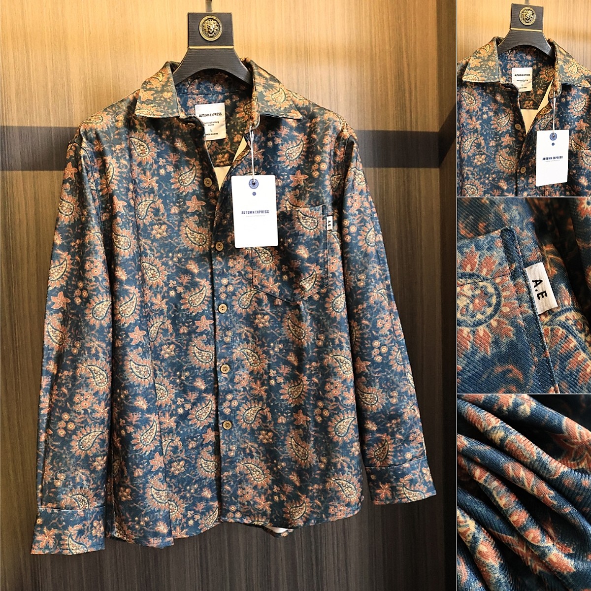 小众设计师线！复古腰果花！秋季男士重磅提花日系休闲百搭衬衫潮,男装,衬衫,淘宝优惠券,粉丝福利购,淘宝优惠卷