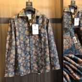 复古腰果花 秋季 男士 小众设计师线 重磅提花日系休闲百搭衬衫 潮