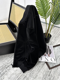 纯色棒球领夹克皮衣外套潮 木巨1W 雾面哑光感 绵羊皮 秋冬男士