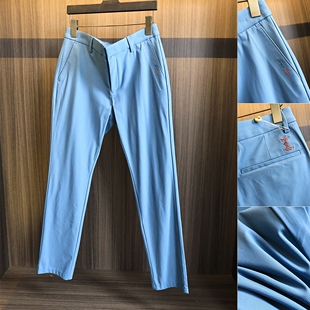 外贸单直筒商务休闲裤 2025年春夏男士 潮 锦氨竖纹高弹 高尔夫牛裤